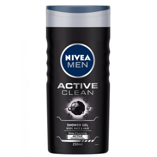 Nivea Bath Shower Gel Men Active Clean Charcoal 250ml